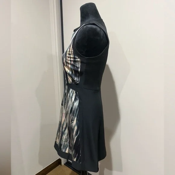 Rebecca Taylor Black and Cream Striped Mini Dress - Picture 6 of 7